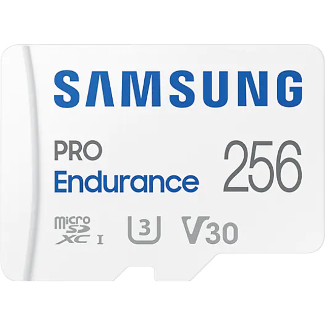 Samsung PRO Endurance 256 GB microSDXC UHS-I U3 100 MB/s videoövervakningsminneskort med adapter (MB-MJ256KA)
