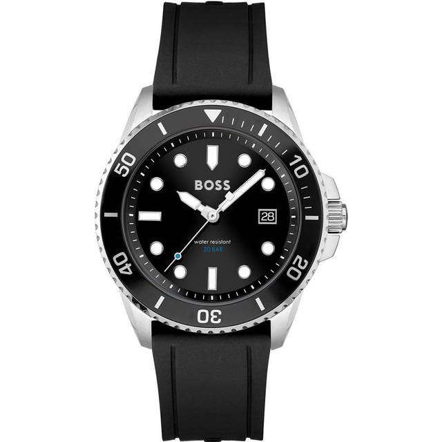 Boss Watches Men&apos;s Black Rubber Ace Watch