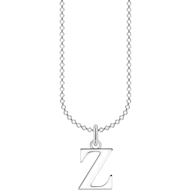 Silver Letter Z Necklace KE2035-001-21-L45v