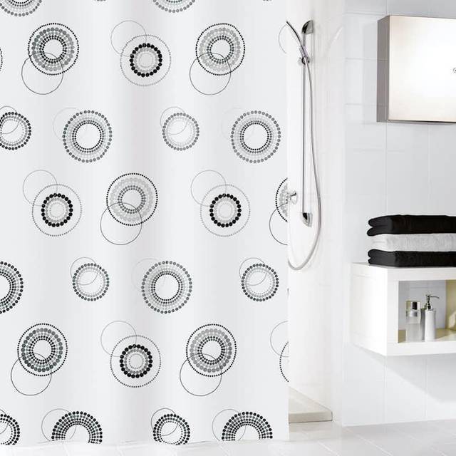 Kleine Wolke 5124185305 duschdraperi Luna, 180 x 200 cm, svart vit