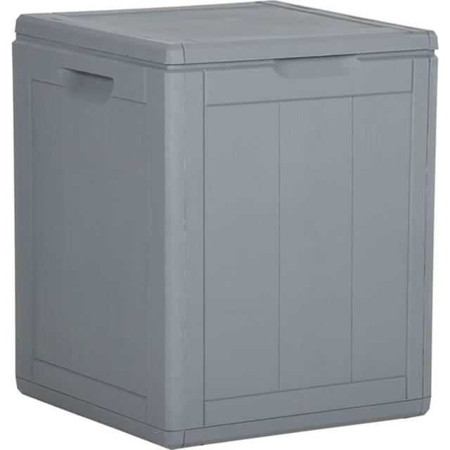 vidaXL Garden Storage Box 90L Grey PP Rattan, Grey