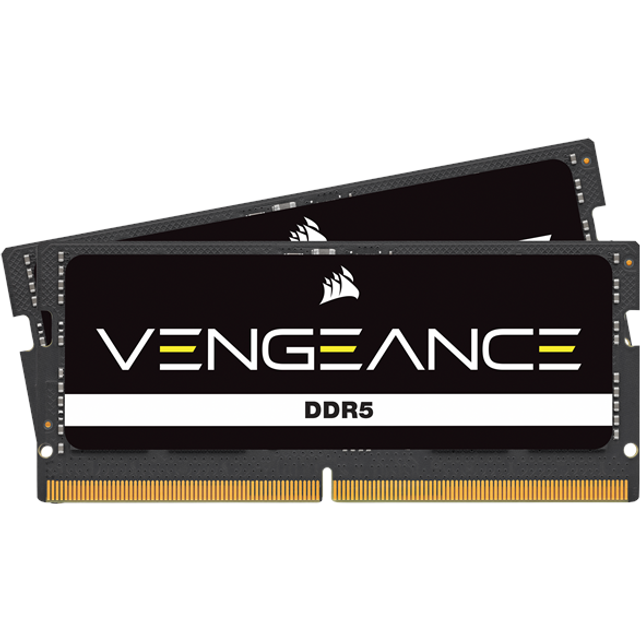 Corsair VENGEANCE DDR5 SODIMM 64 GB (2x32 GB) DDR5 4800MHz C40 (Kompatibel med nästan alla Intel- och AMD-system, Enkel installation, XMP 3.0-kompatibilitet, Begränsad livstidsgaranti) Svart