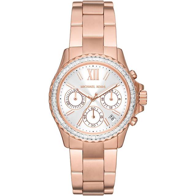 Michael kors watch women's wrist mk7213 everest chronograph ip rose gold