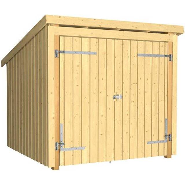 Plus Nordic Cykelskjul, dubbeldörr, 5 m2, natur