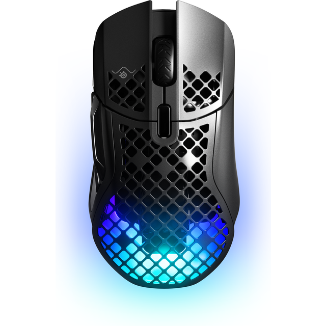 SteelSeries Aerox 5 Trådlös Spelmus - Ultralätt 74g - 9 Knappar - Bluetooth/2.4GHz - 180h Batteritid - IP54 Vattentålig - PC/MAC - FPS, MOBA, Battle Royale