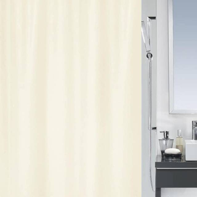 Spirella Primo Champagnegoltextil polyester duschdraperi, 120 x 200 cm, grädde