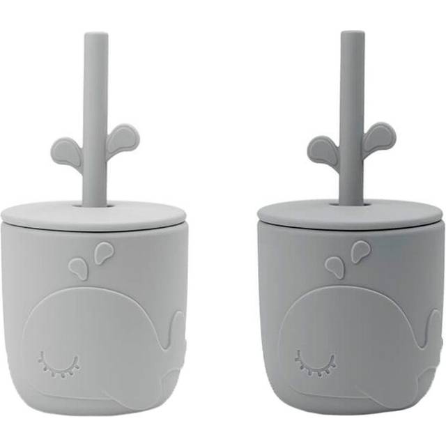 Done by Deer Peekaboo Sugrörsmugg Wally Blue 2-pack - Multi