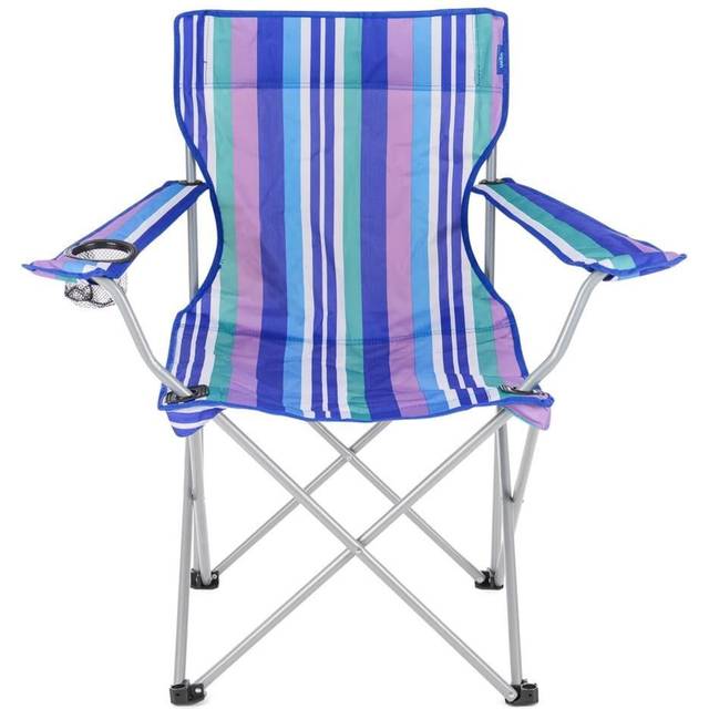 Yello Folding Beach Chair For Camping, Fishing Or Beach - Blue stripes