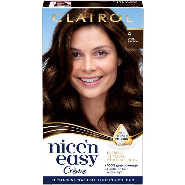 Clairol Nice' n Easy Crème Natural Looking Oil Infused Permanent Hair Dye 177ml (Various Shades) - 4 Dark Brown