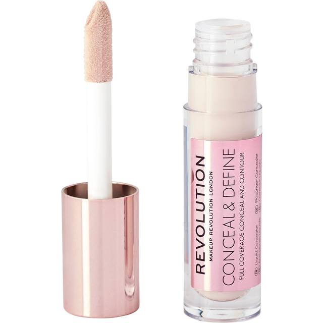 Makeup Revolution Conceal & Definiera concealer, lätt, långvarig, full täckning ansiktsmakeup, C0.5, 4g