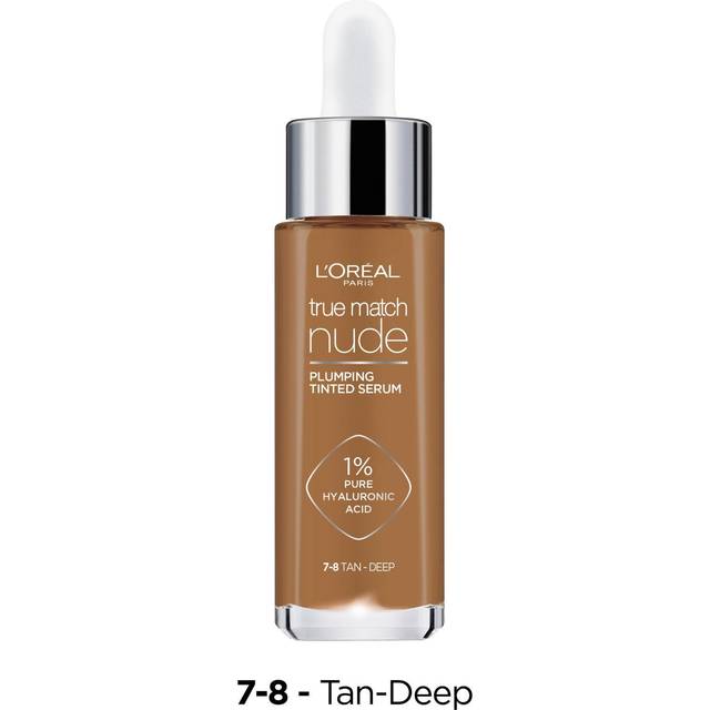 L'Oreal Paris True Match Nude Plumping Tinted Serum, 7-8 Tan-Deep, Women - - Tan-Deep