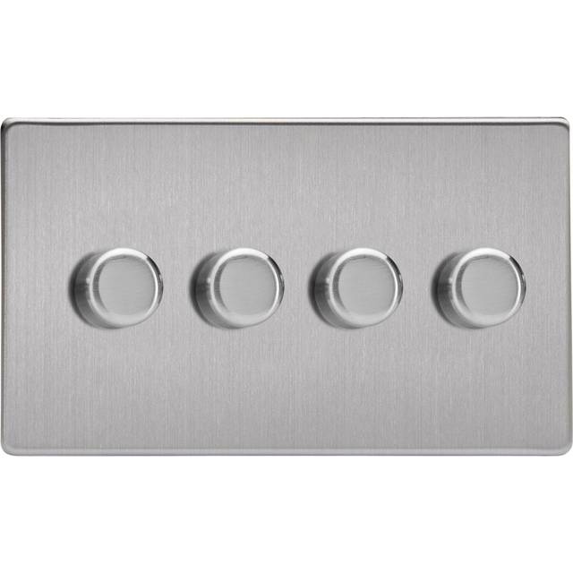 Varilight V-Pro 4 Gang LED Dimmer Switch Brushed Steel