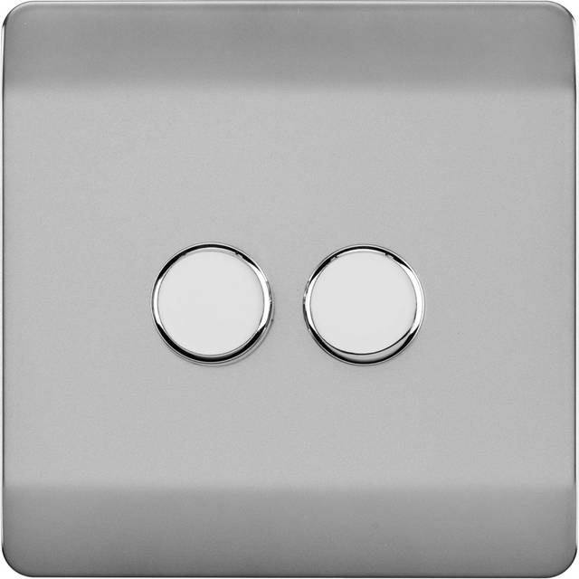 Trendi 2 Gang Led Dimmer Switch Stainless Steel