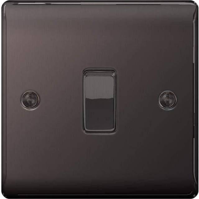 BG Nexus Metal Black Nickel Single Switch, 10Ax 2 Way - NBN12