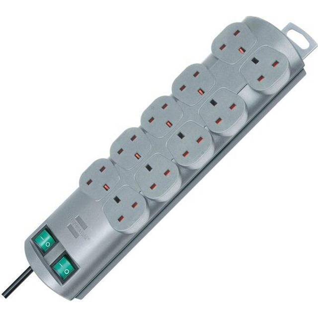 Brennenstuhl 1153393120 Primera Line Extension Socket 10 Way Silver 2m