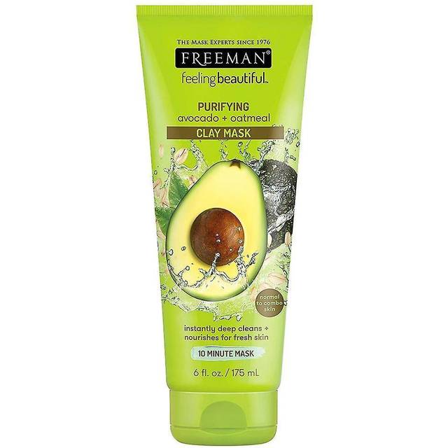 Freeman Feeling Beautiful Purifying Avocado + Oatmeal Clay Mask, 6 fl oz (175 ml)