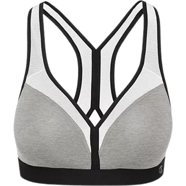 Champion womens The Curvy Sports Bra  Oxford Gray Heather/White/Black
