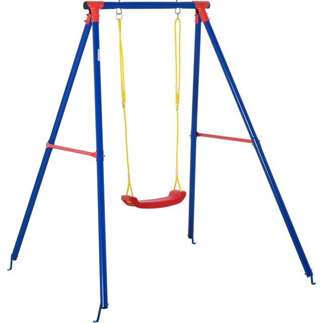 Outsunny Metal Children's Garden Swing 3-8 Years Old Blue | TJ Hughes