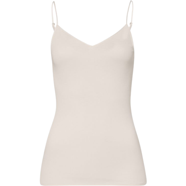 Hanro Womens Pale Cream V-neck Cotton-jersey Top M - PALE CREAM