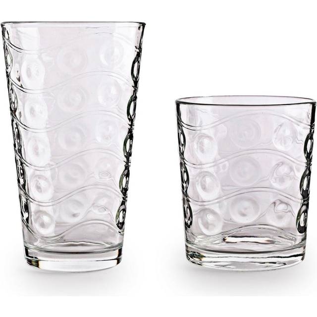 Circleware 40220-AM Cosmo Entertaining Glassware Set, Clear - 16 Piece