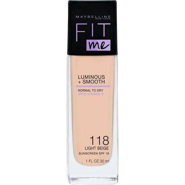 Maybelline New York Make Up, passar me! Foundation med LSF18, för felfri hud, alla hudtyper, nr 118 ljusbeige, 30 ml