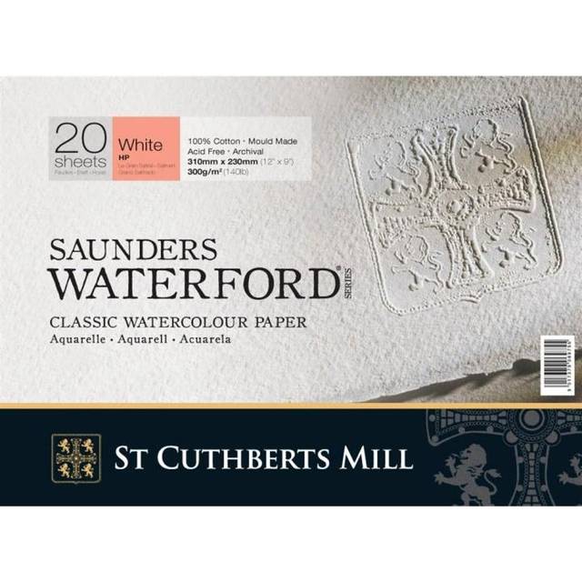 Saunders Waterford : Watercolour Paper Block : 300gsm : 9x12in : 20 Sheets : HP
