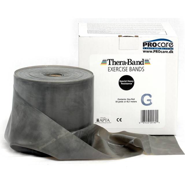 TheraBand Original TheraBand träningsband | Motståndsband för styrketräning och viktminskning hemma eller på gymmet | Rullvaror perfekt för professionella behov svart | Extra tung, en storlek