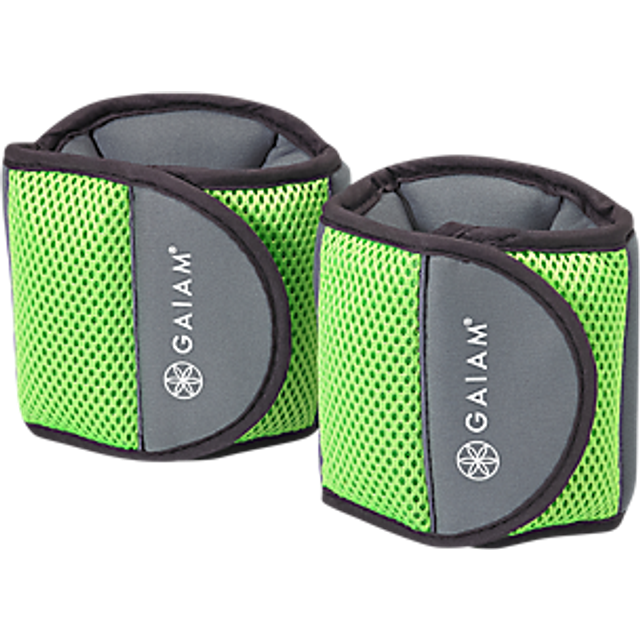 Gaiam ankelvikter justerbart set för kvinnor och män – träningsutrustning för motstånd, löpning, pilates, yoga, dans, aerobics, konditionsträning (2,3 kg set – två 1,1 kg vikter)