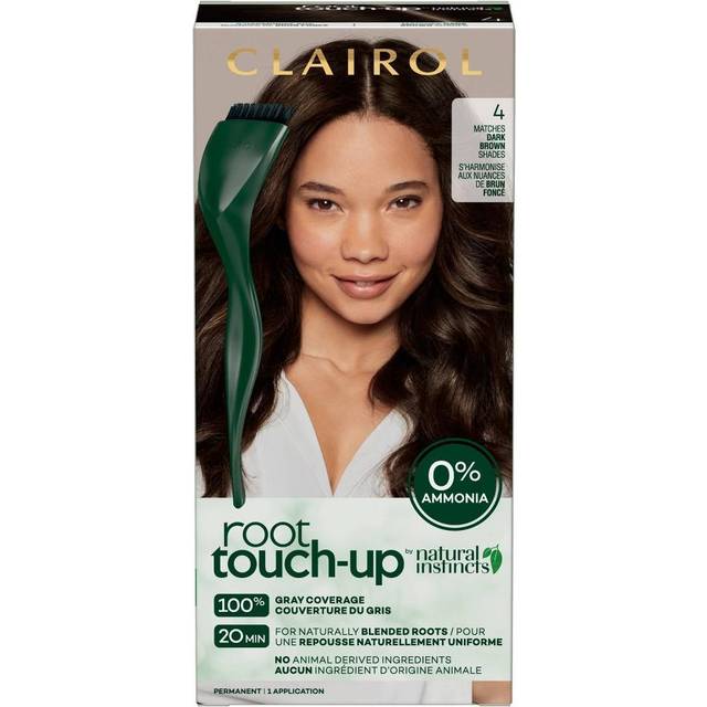 Clairol Root Touch-Up by Natural Instincts Permanent Hair Dye  4 Dark Brown Hair Color  Pack of 1