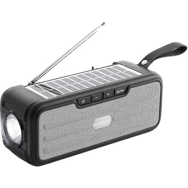 Trådløs radio/højttaler med solceller og lygte - Nødradio