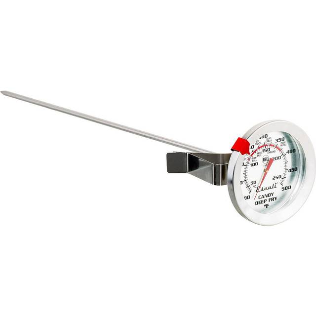 Escali AHC2 Stainless Steel Deep Frying and Candy Thermometer with Pot Clip  12-Inch Probe with Candy Temperature Zones  NSF Certified