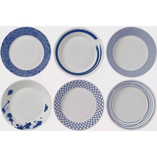 Royal Doulton Pacific Porcelain Pasta Bowls, Set of 6, 23cm, Blue