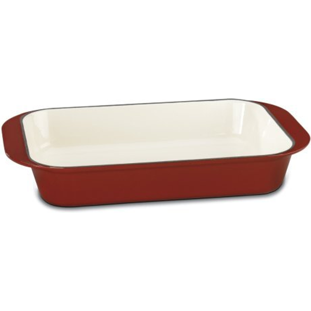 Cuisinart CI1136-24CR Chef's Classic Enameled Cast Iron 14-Inch Roasting/Lasagna Pan  Cardinal Red