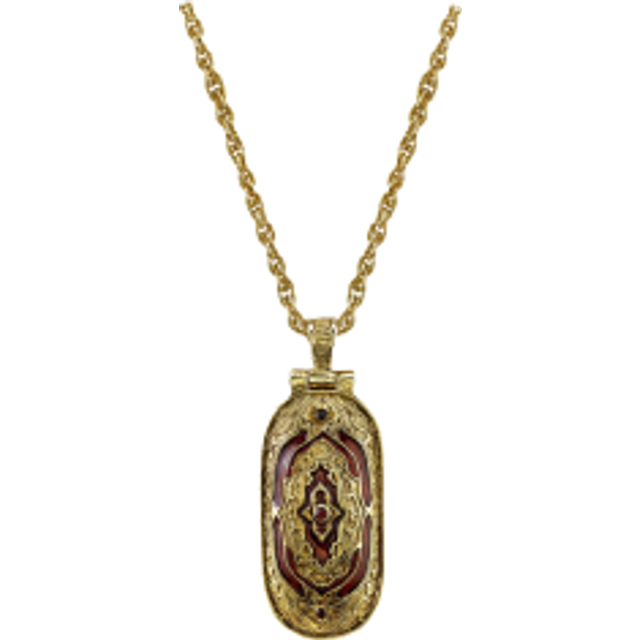 "Symbols of Faith """"""""Inspirations"""""""" 14k Gold-Dipped Red Swing Open Enclosed Crucifix Pendant Necklace"