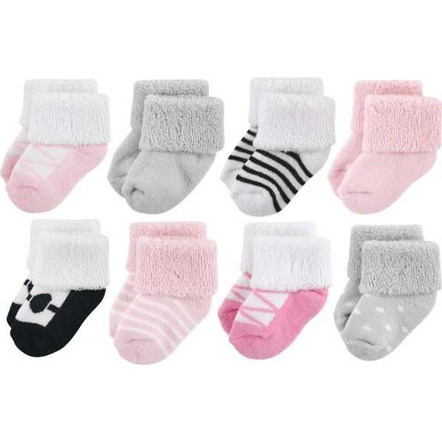 Luvable Friends Unisex Baby Newborn and Baby Terry Socks  Pink Black B