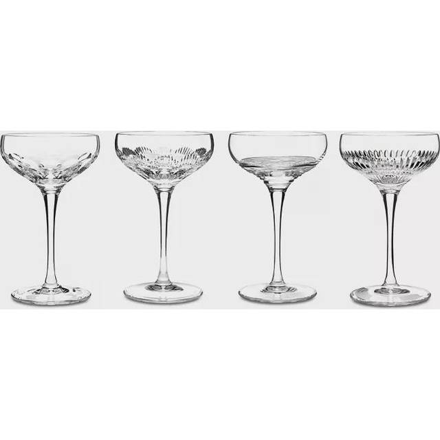 Waterford Crystal Mixology Cut Glass Small Coupe Glasses, Set of 4, 120ml