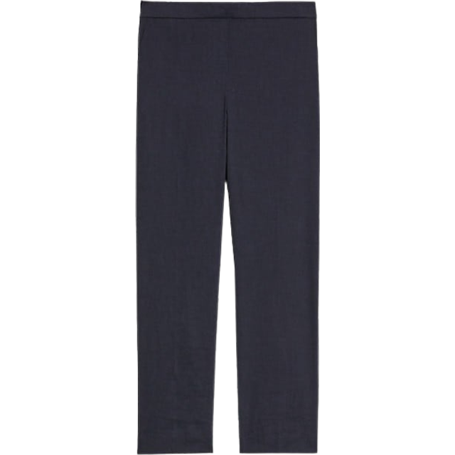 Treeca Good Linen Cropped Pull-On Ankle Pants - CONCORD - 0