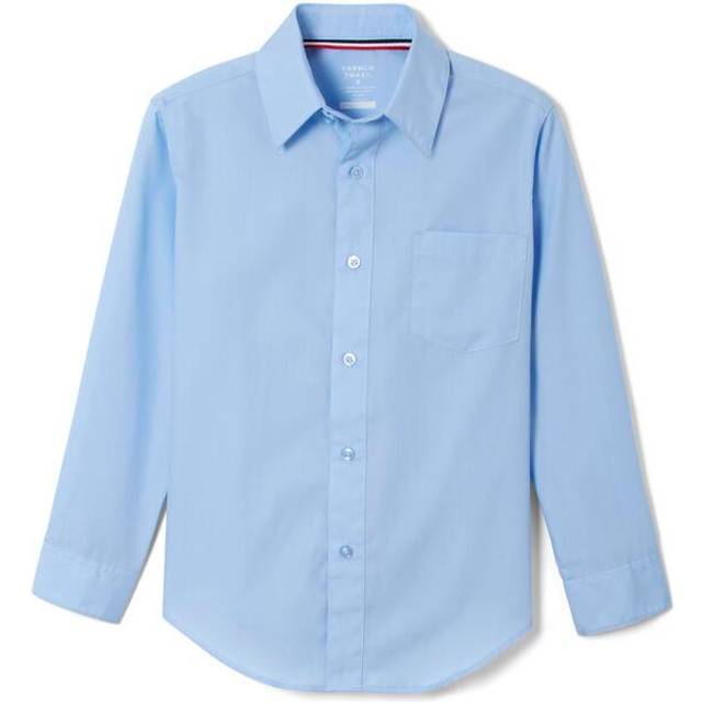 French Toast Boys' Long Sleeve Classic Dress Shirt (Standard & Husky)  Light Blue  2T
