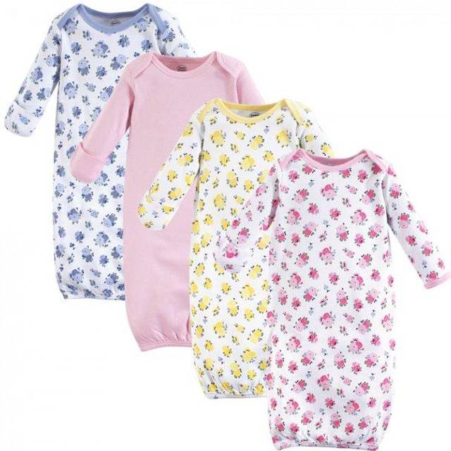 Luvable Friends Unisex Baby Cotton Gowns  Floral  0-6 Months US