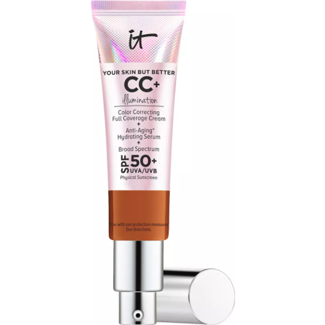 IT Cosmetics Your Skin But Better CC+ Cream Illumination  Rich Honey (W) - Color Correcting Cream  Full-Coverage Foundation  Hydrating Serum & SPF 50+