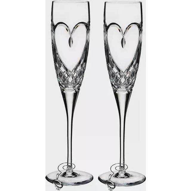 Waterford Crystal Cut Glass True Love Flutes, Set of 2, 148ml, Clear