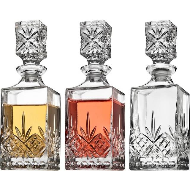 godinger Mini Whiskey Decanter Barware Set - Dublin crystal collection for Liquor Whisky Vodka or Wine - 10oz, set of 3