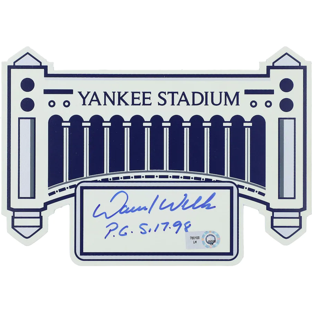 David Wells New York Yankees Autographed Replica Facade Name Plate with ''P.G. 5-17-98'' Inscription