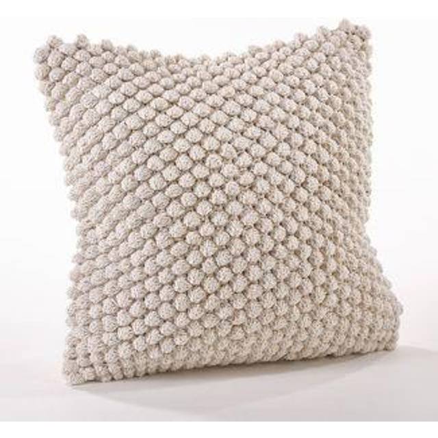 Saro Lifestyle 3519.I20S 20 in. Crochet Pompom Throw Pillow - Ivory
