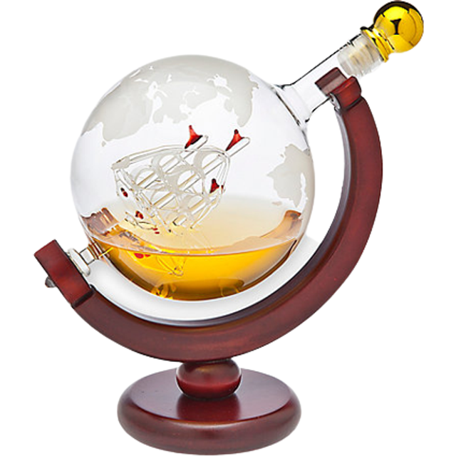 Godinger Whiskey Decanter Globe - for Liquor  Scotch  Bourbon  Vodka or Wine  Gifts for Men Dad - 850ml