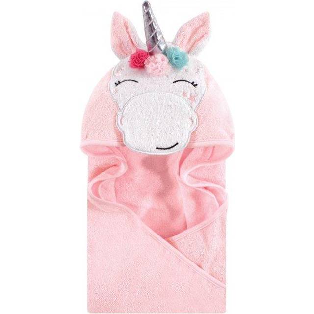 Hudson Baby Unisex Baby Cotton Animal Face Hooded Towel  Whimsical Unicorn  One Size