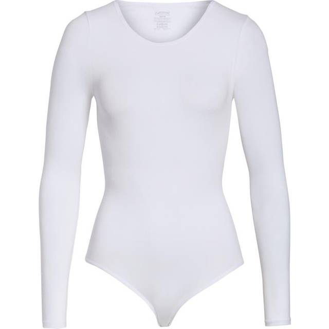 Yummie womens Seamless Long Sleeve Thong Back Shapewear Bodysuit  White  Small-Medium US