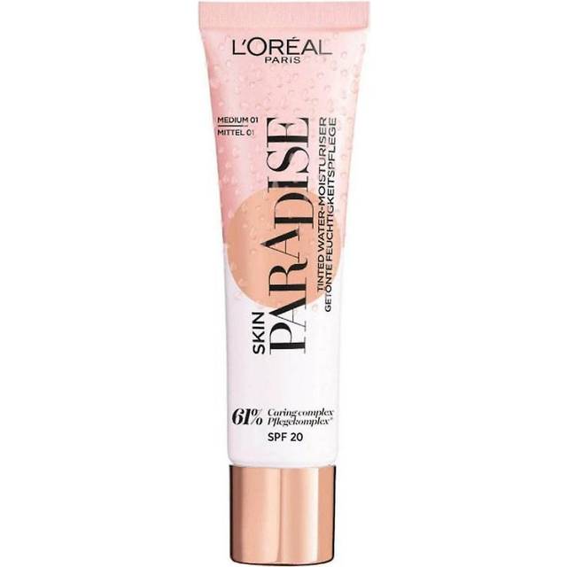 L'Oreal Paris Skin Paradise Tinted Moisturiser, Up to 24h hydration, SPF20, 01 Medium, 0.039 kg