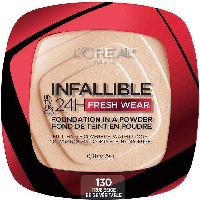L'Oreal, Infallible 24H Fresh Wear, Foundation In A Powder, 130 True Beige, 0.31 oz (9 g)