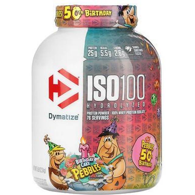 Dymatize  ISO100® Hydrolyzed  100% Whey Protein Isolate  Birthday Cake Pebbles  5 lb (2.3 kg)